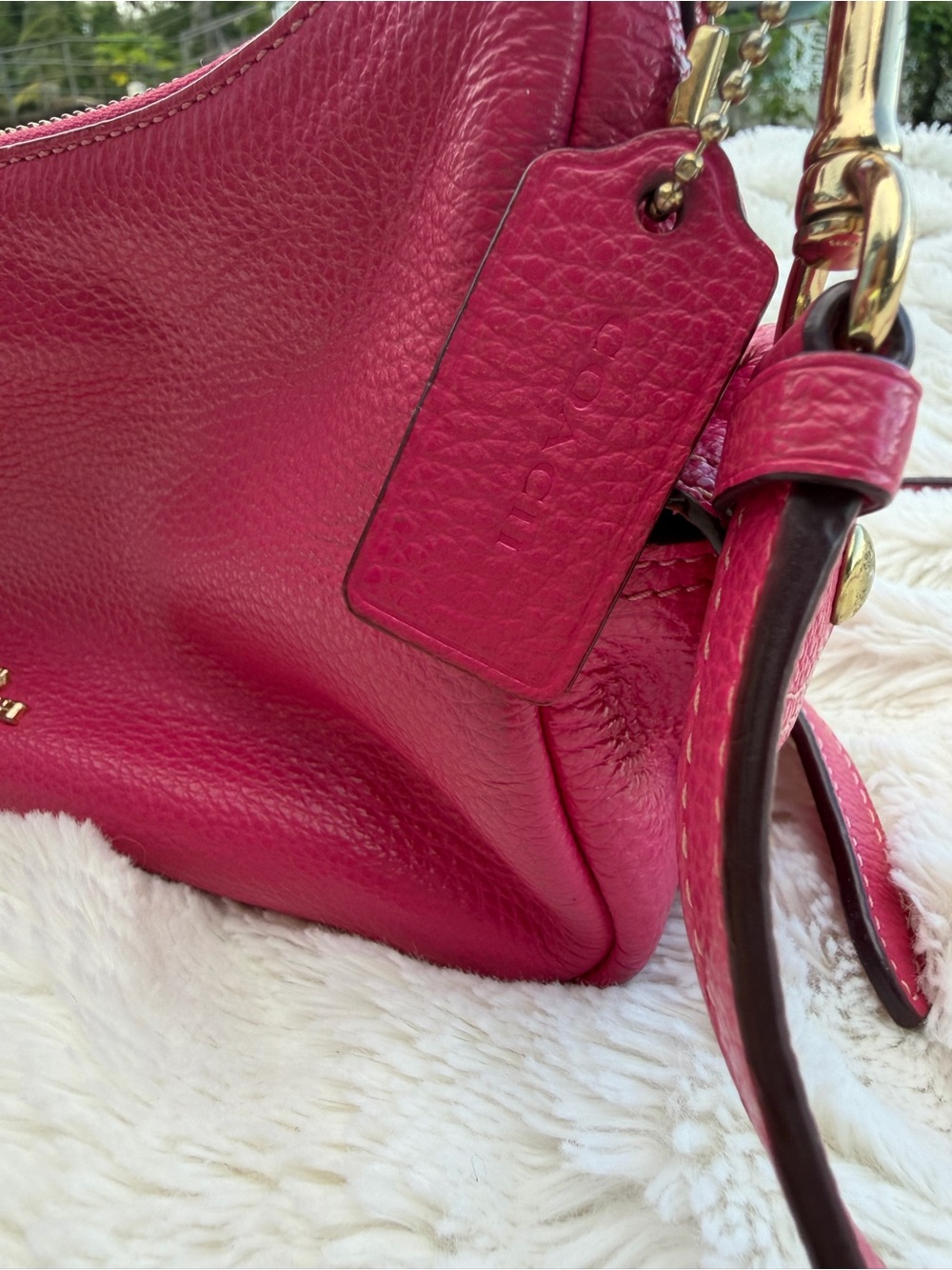 Coach Hot Pink Leather Crossbody Bag - Picture 7 of 10